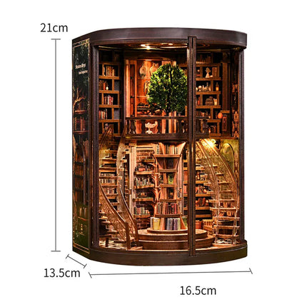 NEW DIY Wooden Book Nook Figurines Miniatures Doll House Kit 3D Puzzle Bookend for Friends Birthday Gifts Home Decor Crafts