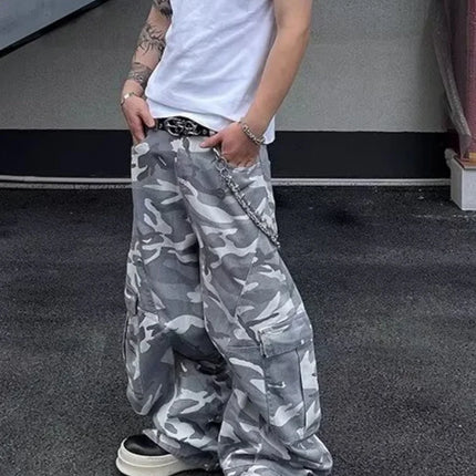 2026 Pantalones Y2K Streetwear Camouflage Baggy Cargo Jeans Pants For Men Clothing Wide Leg Oversize Long Trousers Moda Hombre