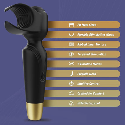 3 IN 1 Powerful Penis Vibrator Male Masturbator Adult Toys Male Sex Toys Stroker for Glans Massage Clitoral Stimulation Vibrator