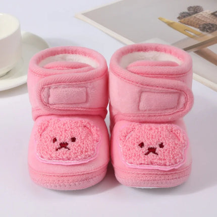 Infant Toddler Baby First Walkers Winter Thick Warm Newborn Shoes For Girls Boys Soft Fashion Bear Baby Boy Girl Shoes 0-9Month