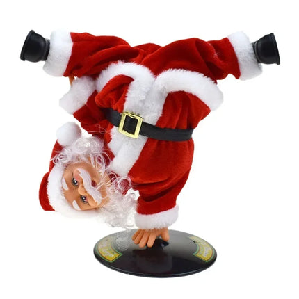 Single Handed Inverted Rotation Santa Claus Music Street Dance Santa Claus Toy Stunt Electric Christmas Toys Christmas Gift