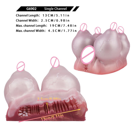 GEEBA Fantasy Breast Design Pocket Pussy Stroker For Men18+ Single Channel Silicone Male Masturbator Realistic Adult Sex Toys