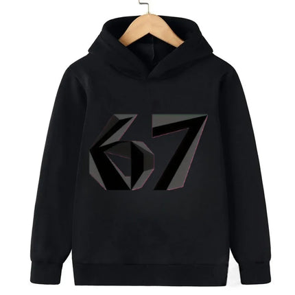Autumn 67 Locked in Warm Children's Hoodie Viral Slang Kids Casual Boy Girl Pullover Fashion Funny Comfortable Fleece Sweatshirt