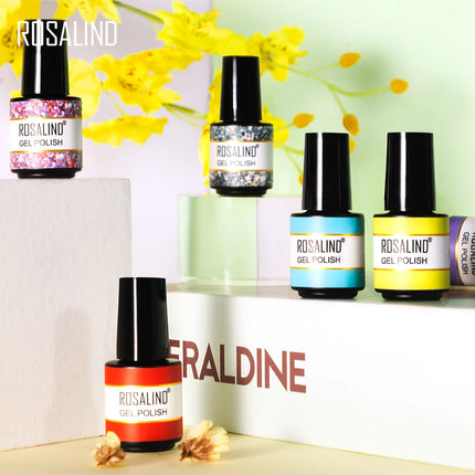 ROSALIND Temperature Changed Gel Nail Polish Soak Off Gel Varnishes Nail Art Semi Permanent Base Top Coat UV Nail Gel Polish