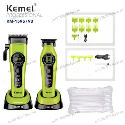 Kemei KM1593/1595 Is Equipped with An External Brushless Hair Clipper for Men's Professional Hair Clippers That Are Rechargeable