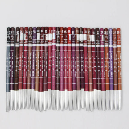 28Color Antifouling Lip Liner Professional Lipstick Pen Precise Waterproof Lip Outline Pencil Lip Makeup Lasting Eyeliner Creamy