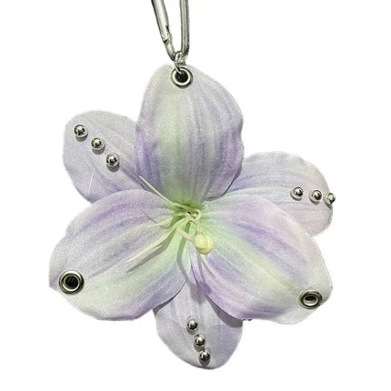 Exquisite Phalaenopsis Orchid Lily Keychain Creative Simulation Flower Bag Pendant Fashion Backpack Decoration Accessories Gifts