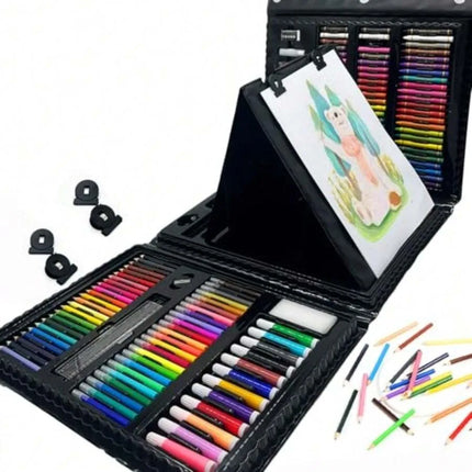 208 PCS Art Supplies, Drawing Art Kit Adults Art Set With Double Sided Trifold Easel, Oil Pastels, Crayons, Colored Pencils, Wa