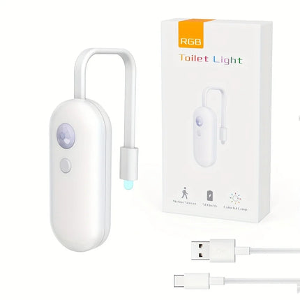 1-Pack Toilet Night Lights with Motion Sensor - 8 Color Changing LED Bathroom Light, IP65 Auto On/Off for Toilet Seat - 500mAh R