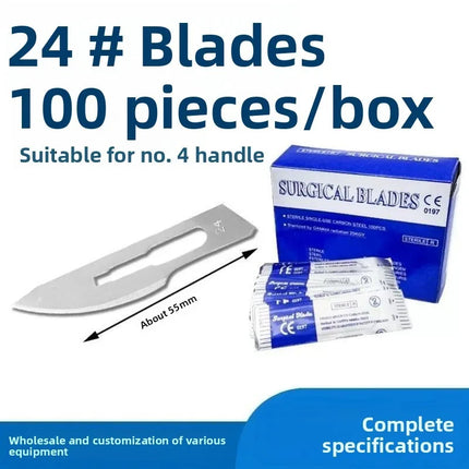 Sterile Surgical Scalpel Blades Individually Packaged, Carbon Steel 11 Extra Point & 23 Stainless Steel, Full Range of Sizes