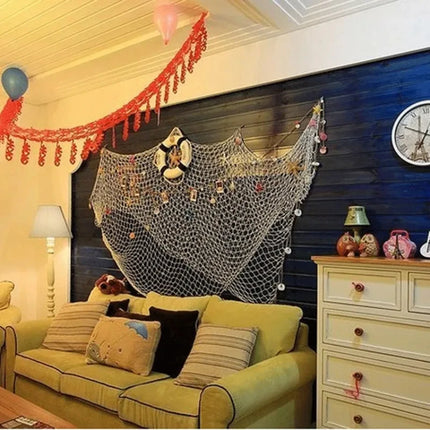 Fishing Net Navy Wall Hangings Studio Prop Room Home Decor Mediter Sea Stickers Marine Over The Garden Life Buoy Crafts Nautical