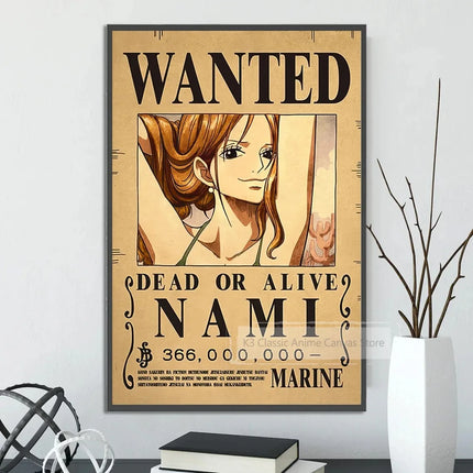 One Piece Canvas Poster Bounty Order Luffy Wallpapr Ace Figures Nami Home Decoration Painting Anime Zoro Wall Art Sanji