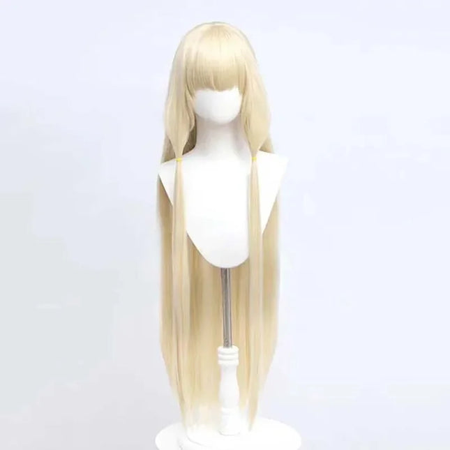Long Straight Light Blonde Wig: “Chobits” Chi Cosplay Wig—High-Temperature Synthetic Fiber Wig for Parties and Comic Conventions