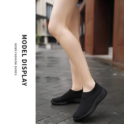 Women Vulcanized Shoes High Quality Women Sneakers Slip On Flats Shoes Women Loafers Plus Size 43 Walking Flat