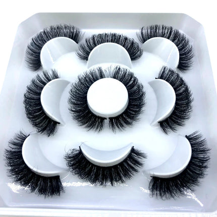 5 Pairs Fluffy Lashes 8-25mm 3D Mink Lashes Long Thick Natural False Eyelashes Wholesale Lashes Vendors Makeup Mink Eyelashes