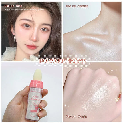 Fairy Powder Highlighter Stick High gloss glitter Shimmering Contour Blush for Brightening and Defining Your Features concealer