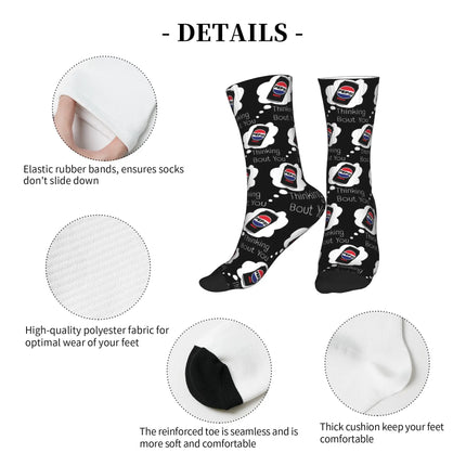 Thinking Bout You Pepsi Max Sports Socks Sweat Absorbing Stockings All Season Long Socks for Man's Woman's Christmas Gifts