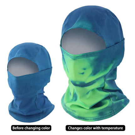 Heat Reactive Balaclava Unisex Temperature Sensitive Color Change Ski Mask Full Head Wrap Motorcycle For Hiking Cycling
