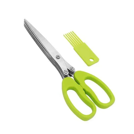 5 Blade Herb Scissors Multifunctional Multi Layers Stainless Steel Knives Kitchen Scissors Scallion Cutter Kitchen Accessories
