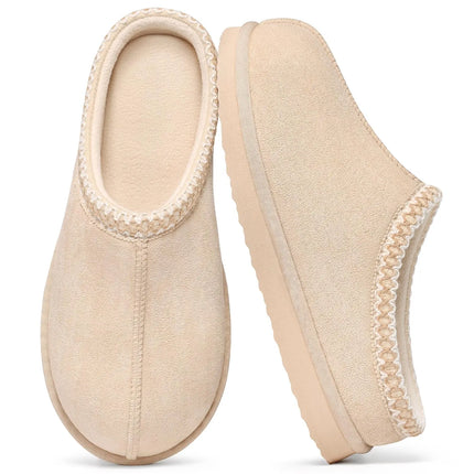 Eyriphy Size 36-37 to 48-49 Women's New Genuine Suede Slippers Winter Slip On Memory Foam Furry Shoes Comfortable Home Slippers