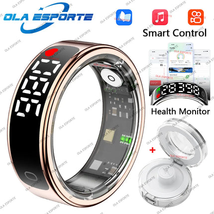 Smart Ring with Display Screen and Touch Health Managering Gesture Swipe Video 5ATM Waterproof For Men Women Smartring 2026 New