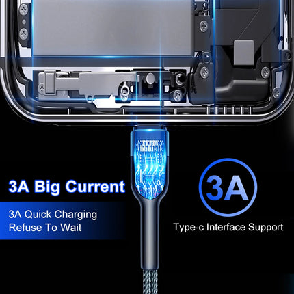 5A USB to Type C Charging Cable Fast Charger Nylon Data Cable For Iphone Xiaomi Huawei Samsung Oppo POCO Type C Charging Cable