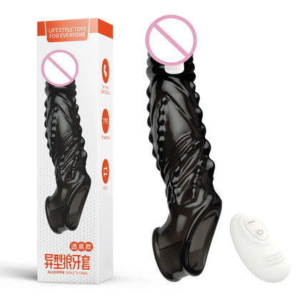Bullet Vibrator Ring Clear Cock Ring Extender Reusable Penis Sleeve Ultra-Soft Enlarger for Couples Vibrating Dildo Sex Toys Men