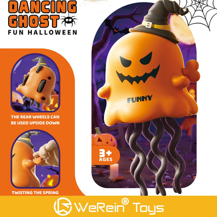 Dancing Ghost&Dancing Pumpkin Kids Clockwork Pet Toys Cartoon Interactive Baby Crawling Toys Dance Toys Halloween Christmas Gift