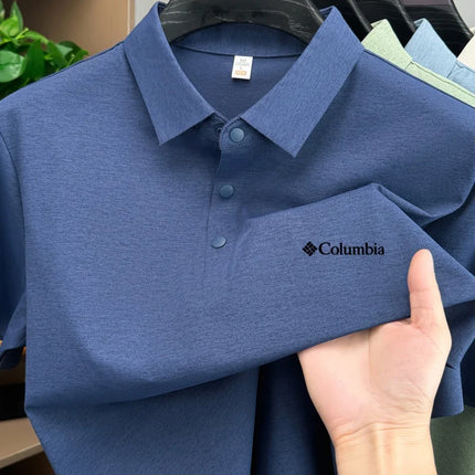 2026 New Columbia Style  Men's  Polo Shirt Quick Dry Breathable  business Short Sleeve Summer Casual Sports Wear Golf T-Shirt 