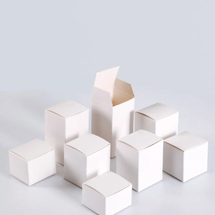 50pcs/lot 3x3 5x5 6x6 8x8 9x9 10x10cm Hight 4 ~ 13cm Card Paper Box Square Lipstick Perfume Essential Oil Bottle Storage Boxes