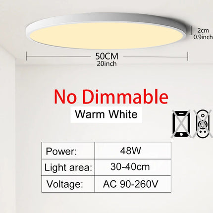 MARPOU 50CM Large Led ceiling lamp with Smart APP Remote Control Ultrathin Light fixture Ceiling Lights for Bedroom Living Room
