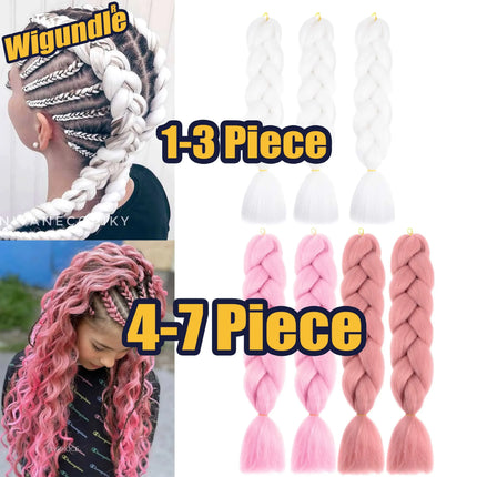 Wigundle Box Jumbo Kanekalon Braiding Hair Pre Stretched Synthetic Crochet Hair Braids Hair Extensions Accessories For Girls