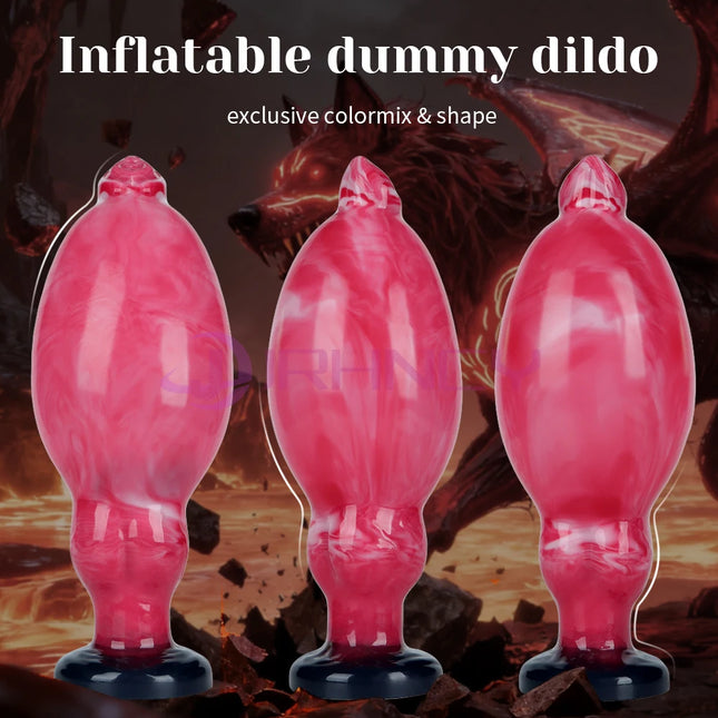 Max 10cm Huge Anal Dildos Inflatable Anal Plug with Suction Cup Silicone Dog Dildos Inflatable BDSM Anal Dilation Sex Toys 18+
