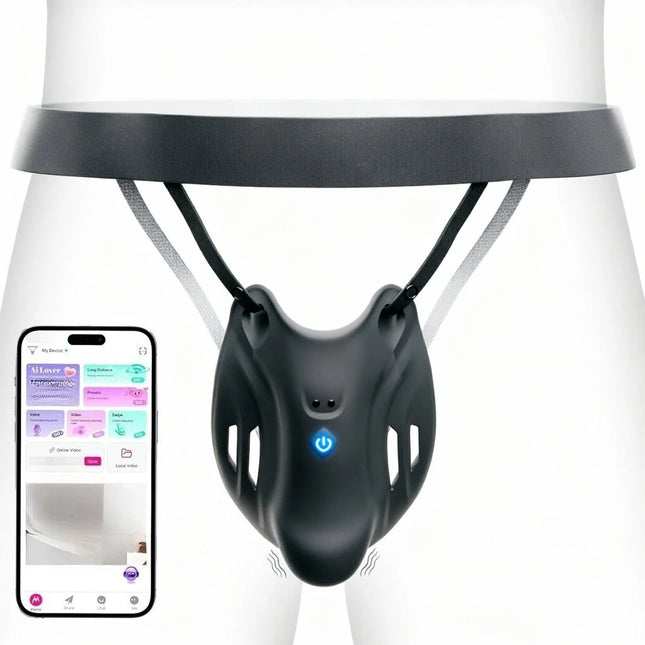 APP Controls Mens Wearable Masturbator Chastity Cage BDSM Penis Vibrator Testicular Amplifier Confidence Booster Male Sex Toys