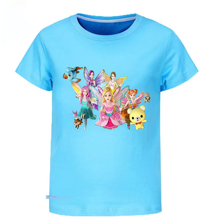 Secret Jouju Blouse Short Sleeve Summer Wear Two-piece Set Summer Suit for Girls Outdoor Clothes for Children Children's Tops