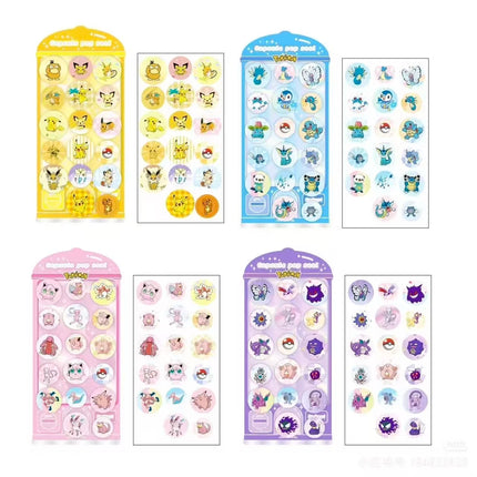 Pokemon  Epoxy 3D Puffy Stickers Cute Pikachu Gengar Squirtle Decals for Scrapbooking Journal Phone Kids Stationery DIY Gifts