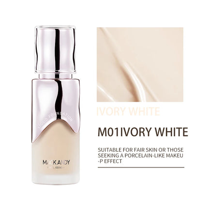 MACKANDY Ceramide Plant Extract Foundation For Full Coverage Long-Lasting Wear Natural Matte Finish Skin-Nourishing Makeup