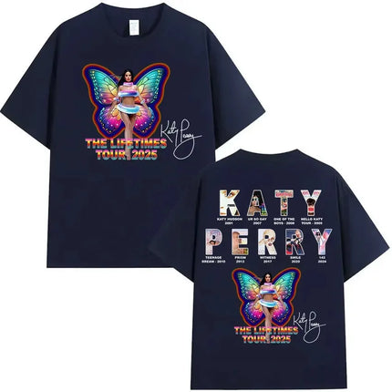 The Lifetimes World Tour T-shirt Katy Perry Merch T Shirt Oversize Y2k Women Men Causal Cotton Short Sleeve Harajuku Streetwear