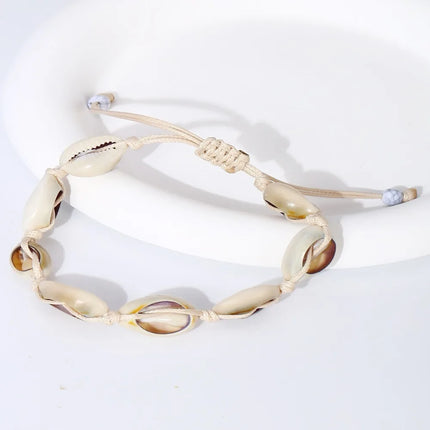 Hand Woven Shell Shaped Anklets 2024 Shell Starfish Shell Ankle Bracelet Beach Ankle Chains Man