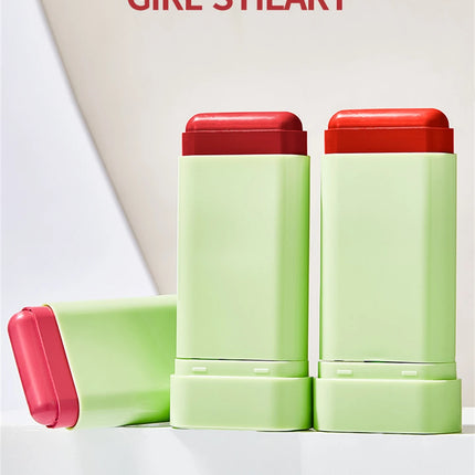 1pc Face Blush Cream Stick Korean Makeup Cosmetic Waterproof Long Lasting Lipstick Red Matte Blush Stick  Makeup Cream Blush