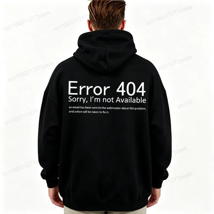 404 Error Coding Men Hoodies Geek Programmer Graphic Tracksuits Autumn Winter Man Sportwear Geek Sweatshirts Tops Gifts