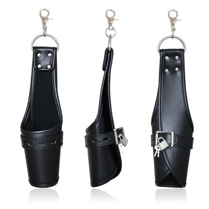 Sex Bondage Strap With Locker Adult Games Cuffs Restraint Hanging Handcuffs Leather Ankle Wrist Suspension Erotic Sex Toys