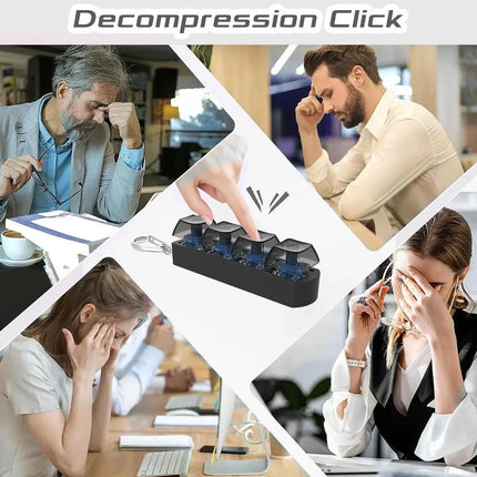 4Keys Keyboard Key Irritability Toy, Finger Pressure Relief Button, Adult Office Stress-relieving and Calming Key Chain Gift