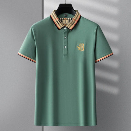 2025 New Luxury Men's Short-Sleeved Summer High-Quality Designer Boutique Brand Embroidered Polo Shirt Business Casual T-shirt
