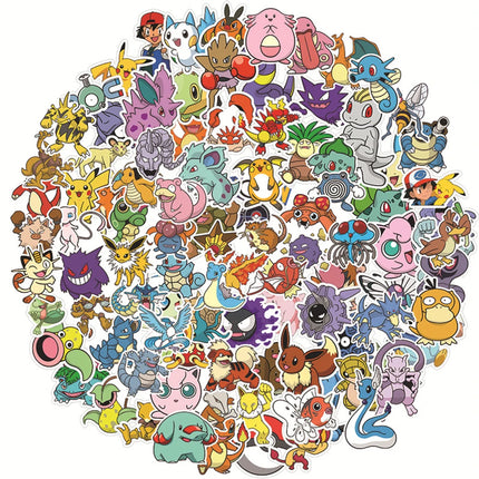 10/30/50/100pcs Funny Pokemon Stickers for Phone Laptop Skateboard Sticker Kawaii Kids Anime Classic Pikachu Psyduck Decal Toy