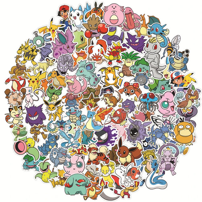 10/30/50/100pcs Funny Pokemon Stickers for Phone Laptop Skateboard Sticker Kawaii Kids Anime Classic Pikachu Psyduck Decal Toy