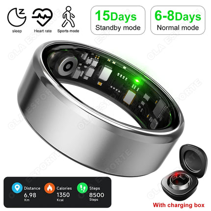 2026 New Smart Ring Heart Rate/Health Sleep Monitor Multi Sport Modes IP68 & 10ATM Waterproof Use Time 3 Days Rings Gift For Man