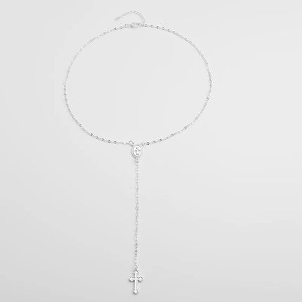 2025 New Fashion Vintage Christian Cross Bohemia Religious Rosary Pendant Necklace For Women Charm Jewelry Gifts Wholesale