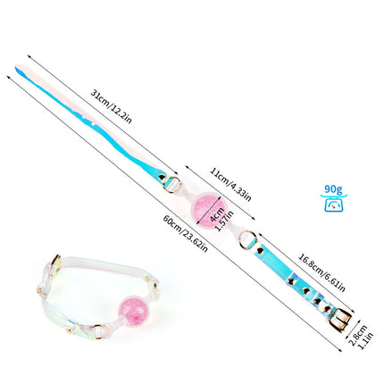 Silicone Mouth Gag Built-in Crystal Glass Ball Erotic Sex Toys Gag Ball Couple Adult Game Open Mouth Gag Ball Bdsm Bondage