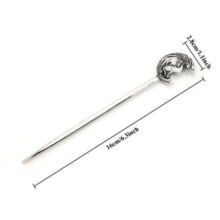 Viking Retro Moon Flying Dragon Hair Stick Hairpin Trendy Fashion Hair Accessories Scandinavian Norwegian Style Accessories Party Accessories Valentine's Day Mother's Day Birthday Gift